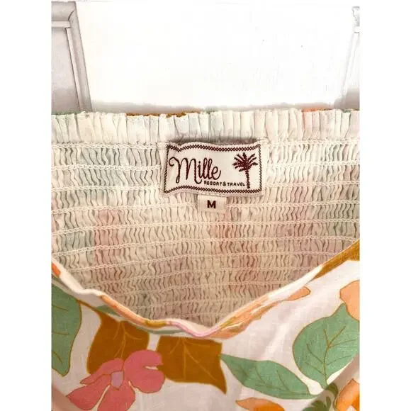 MILLE Manon Floral Cotton Tiered Maxi Dress Puff Sleeve Smocked Tuckernuck - Picture 11 of 15